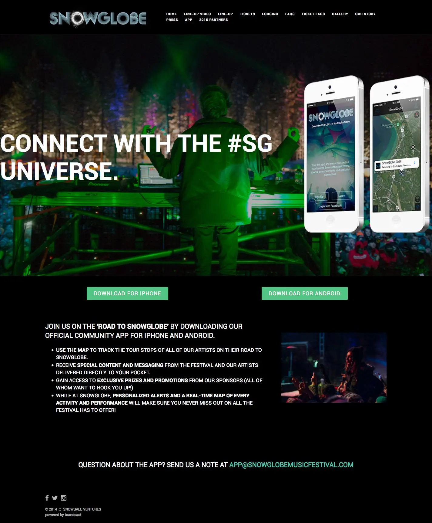 SnowGlobe Festival Website Launch